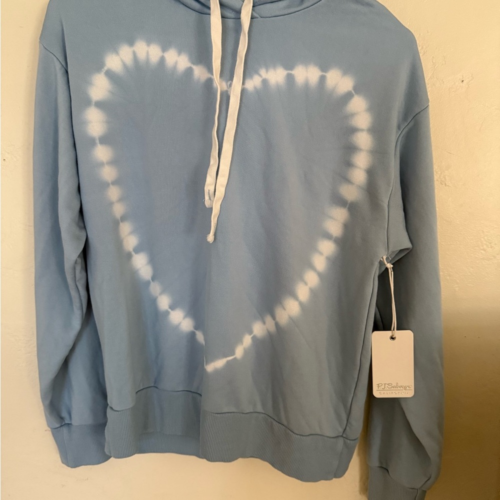P.J. Salvage Blue Tie-Dye Heart Hoodie